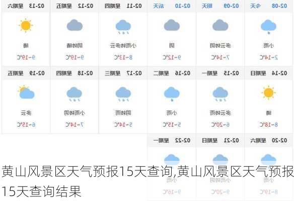 黄山风景区天气预报15天查询,黄山风景区天气预报15天查询结果-第1张图片-九五旅游网