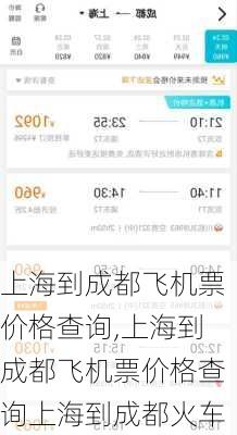 上海到成都飞机票价格查询,上海到成都飞机票价格查询上海到成都火车-第1张图片-九五旅游网