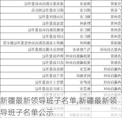 新疆最新领导班子名单,新疆最新领导班子名单公示-第2张图片-九五旅游网