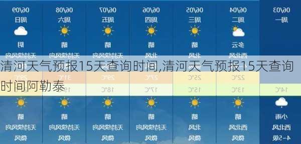 清河天气预报15天查询时间,清河天气预报15天查询时间阿勒泰-第3张图片-九五旅游网