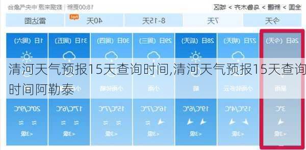 清河天气预报15天查询时间,清河天气预报15天查询时间阿勒泰-第2张图片-九五旅游网