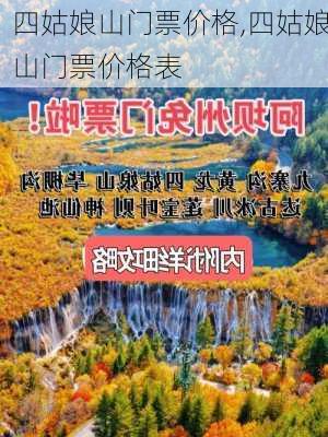 四姑娘山门票价格,四姑娘山门票价格表